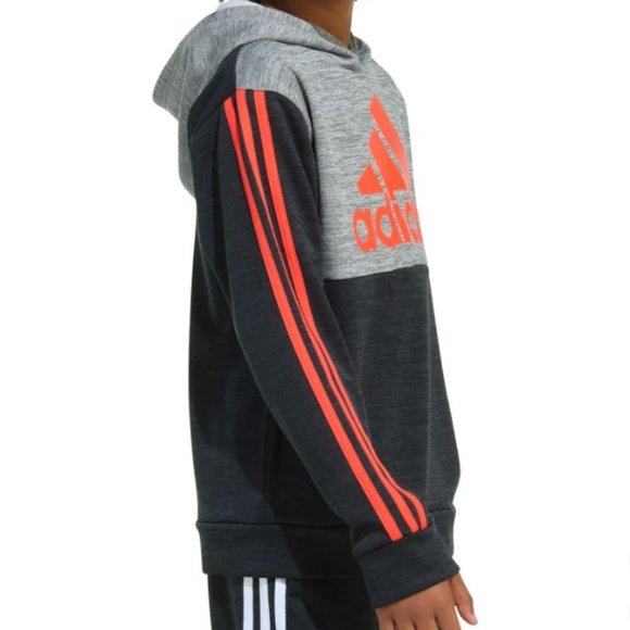 ADIDAS YOUTH TECH FLEECE HOODIE GREEN BOYS M(10-12) L(14-16) XL(18-20) Gray-Blck - Picture 3 of 7